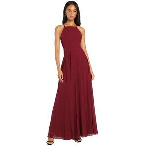 Lulu's Mythical Kind of Love XS Burgundy Red Backless Summer Formal‎ Maxi Dress